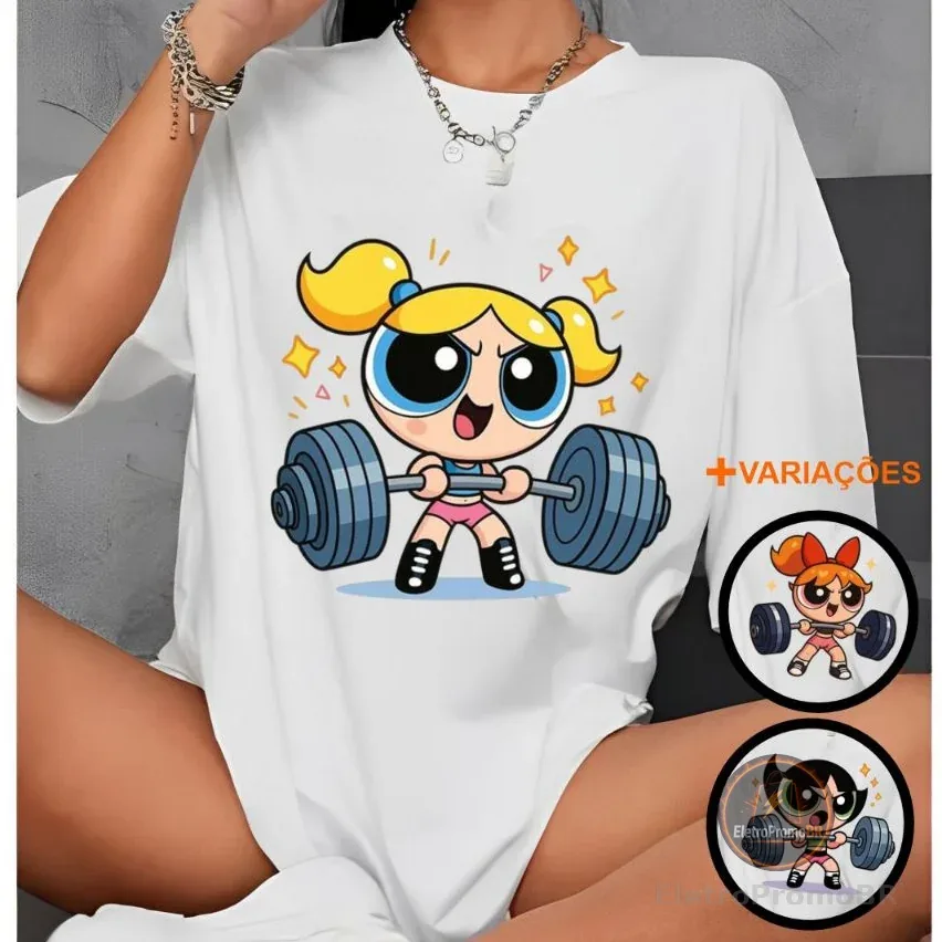 Camiseta Tshirt Oversized 100%Algodão Academia Fitness Gym Treino Musculação Feminina Meninas 3.0