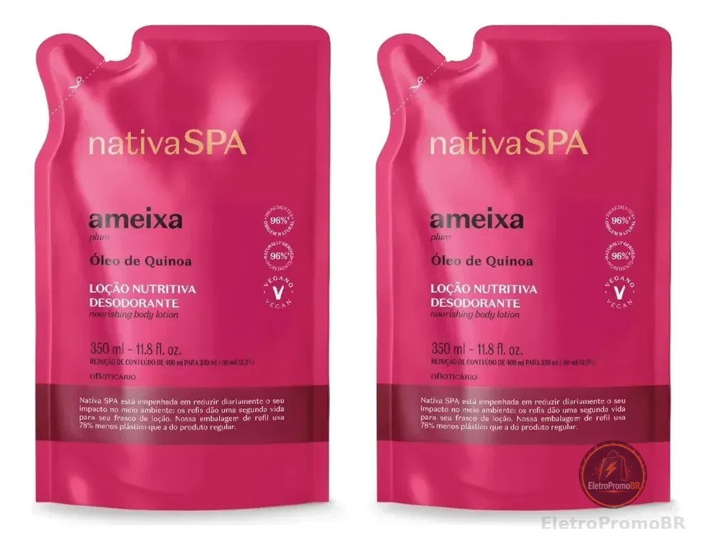 Refil Nativa Spa Loção Desodorante Hidratante Corporal Ameix