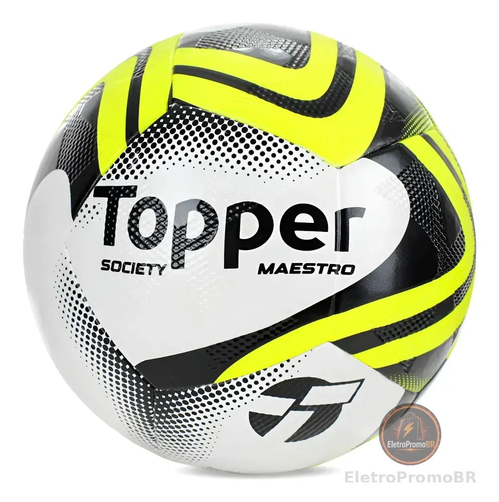Bola Futebol Topper Society Grama Sintética Slick Maestro Amarelo
