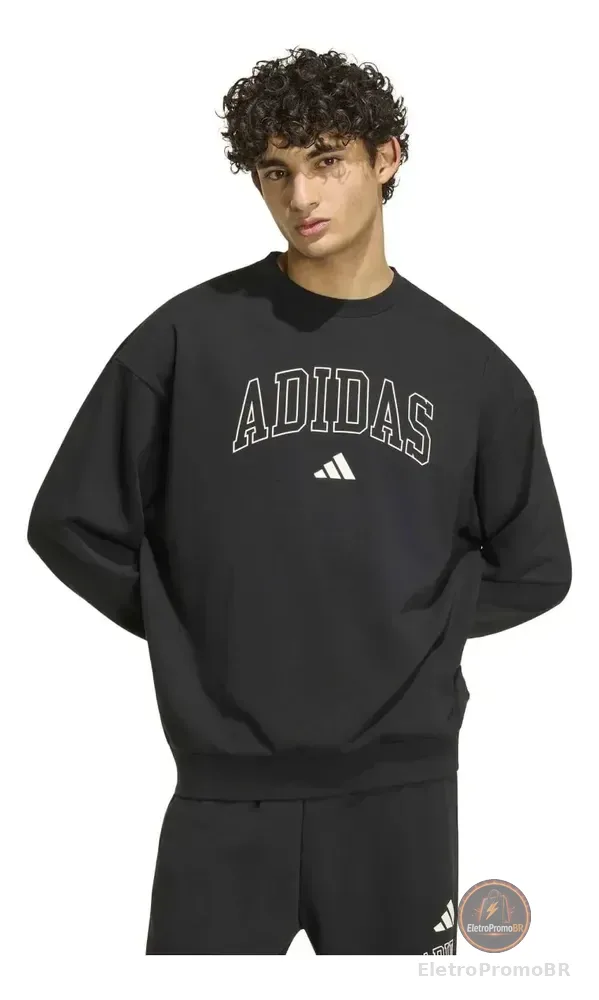 Moletom Masculino Esportivo adidas G Preto Liso