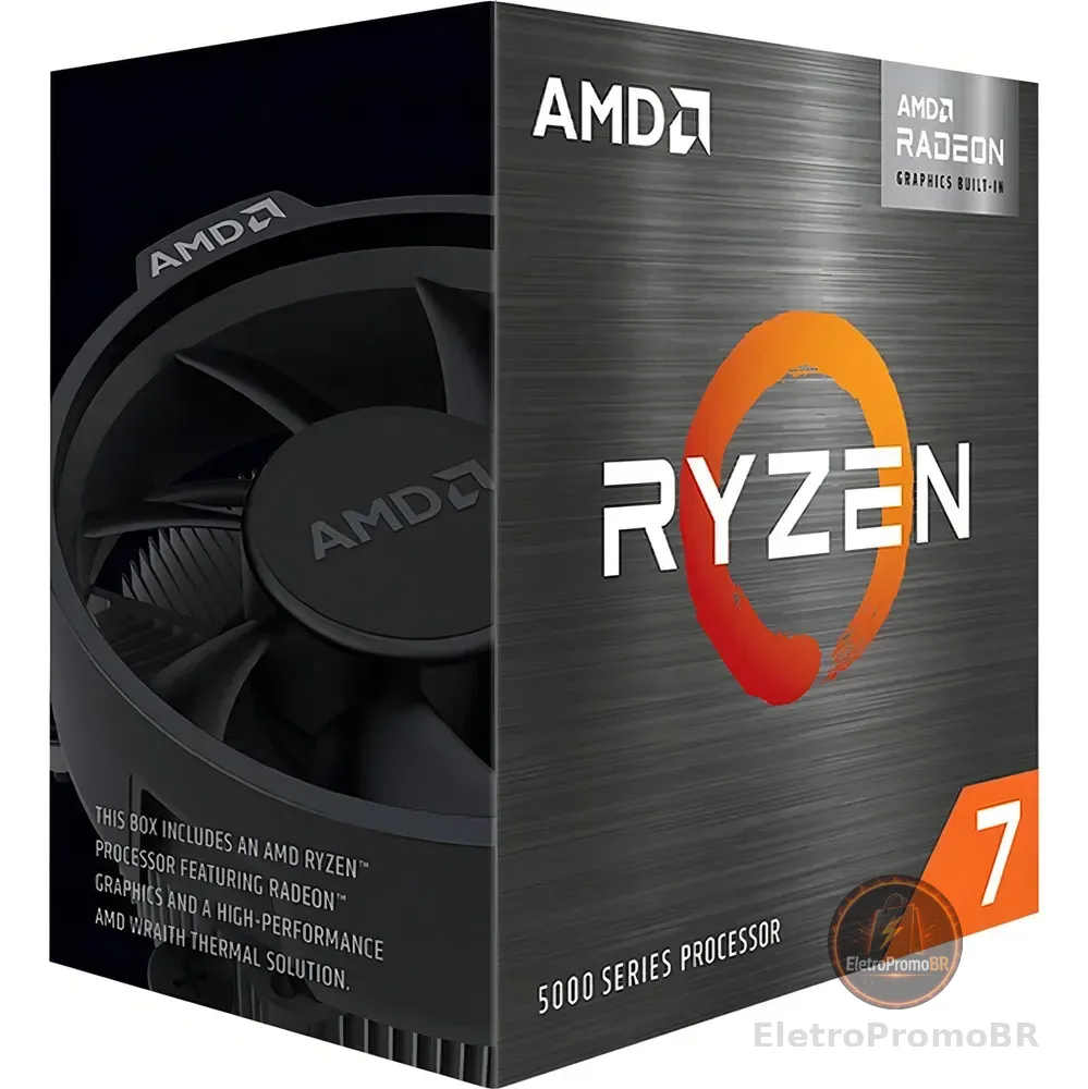 Processador AMD Ryzen 7 5700G 100-100000263BOX de 8 núcleos e 4.6GHz de frequência com gráfica integrada