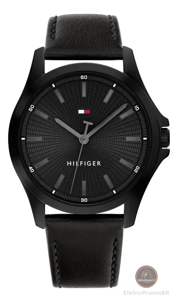 Relógio Masculino Tommy Hilfiger Preto em Couro