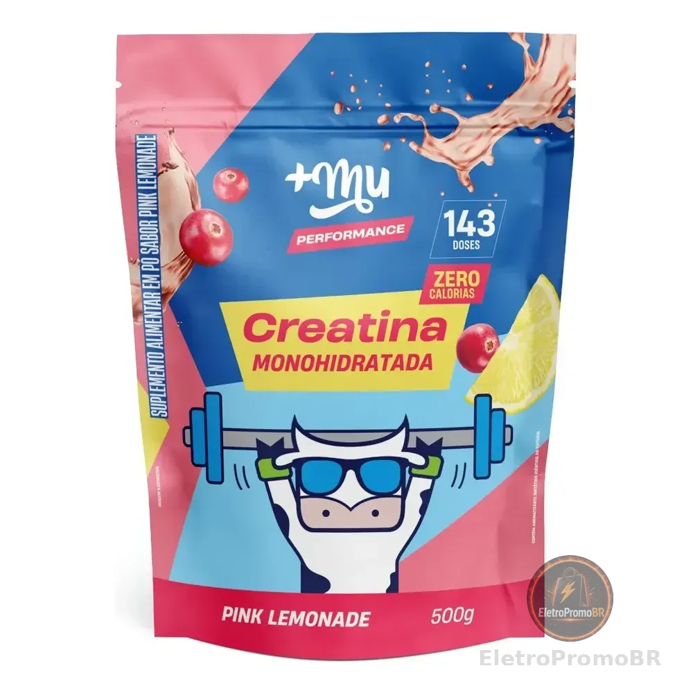 Refil Creatina Monohidratada 100% Pura 500g +mu Pink Lemonade