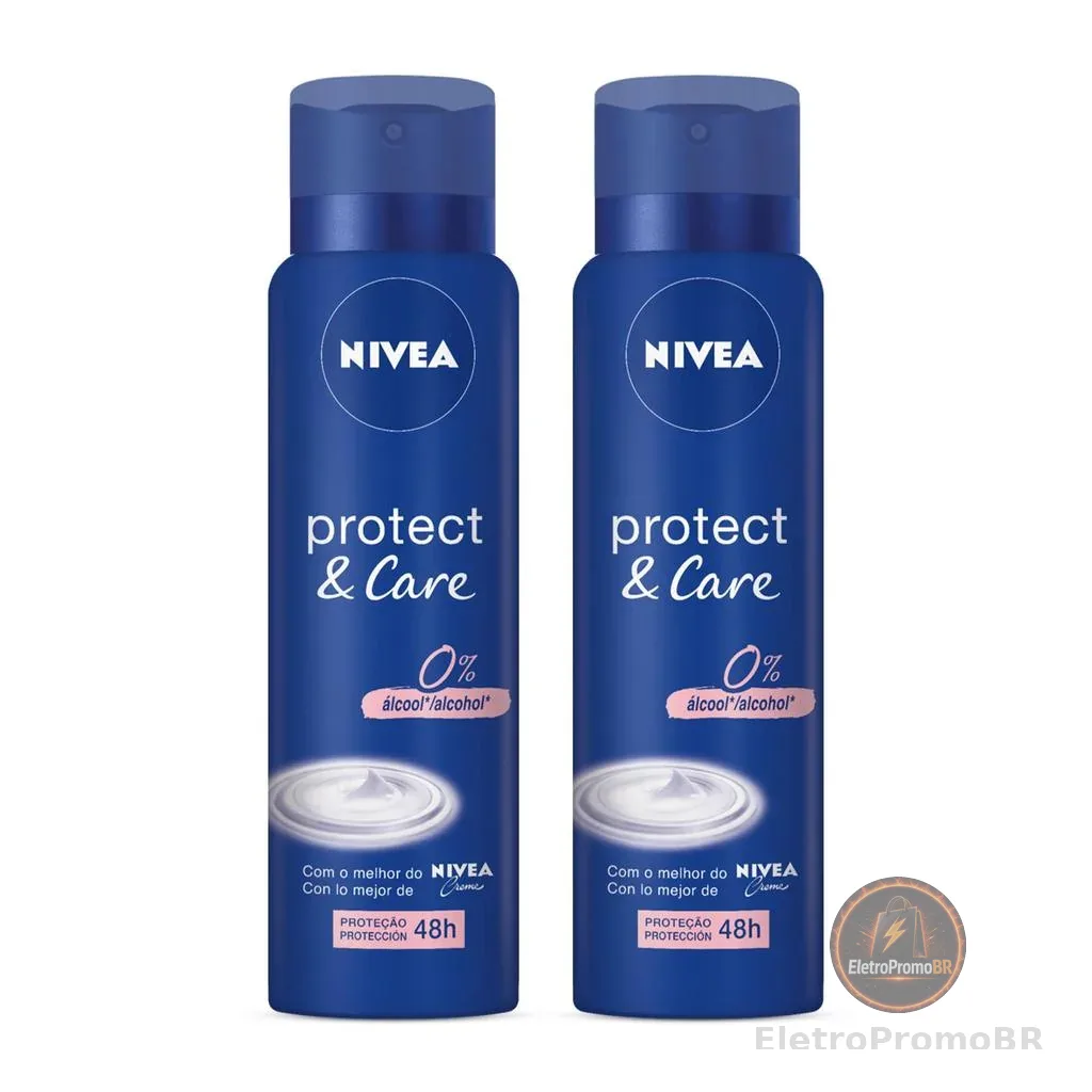 Pack Desodorante Antitranspirante Aerossol 48h Nivea Protect & Care 2 Unidades 150ml