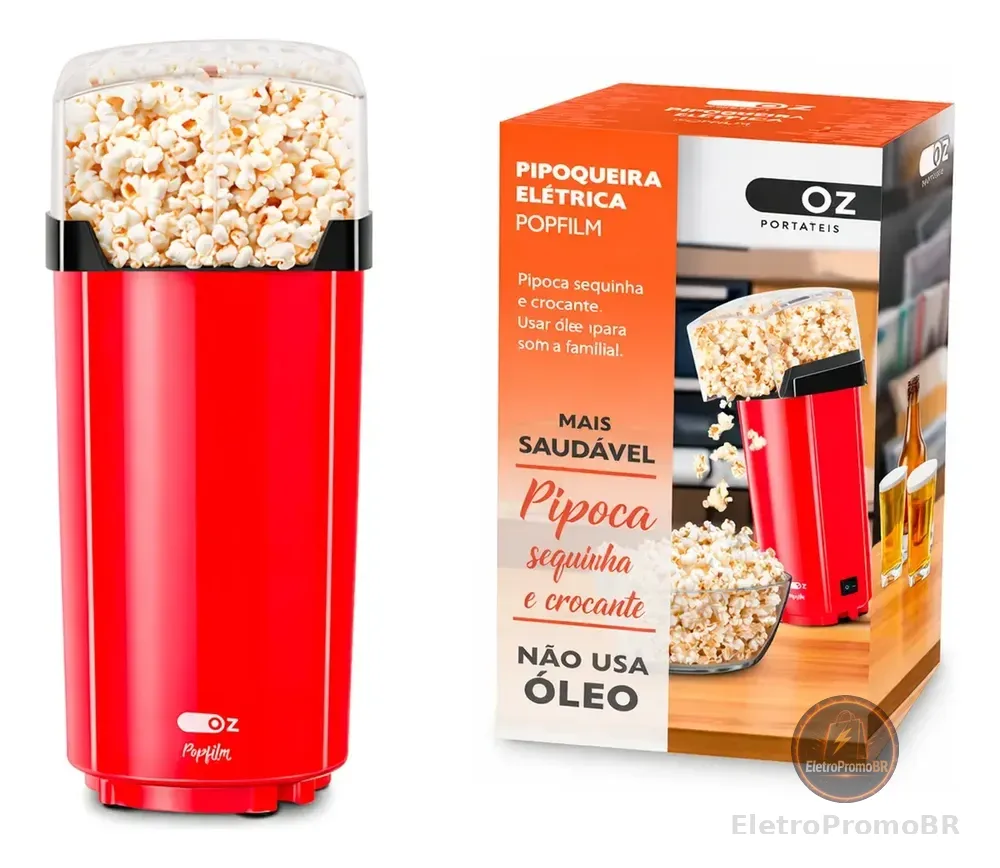 Pipoqueira Elétrica Portátil Sem Óleo Fritura Ar Quente Vermelho 220v 220v