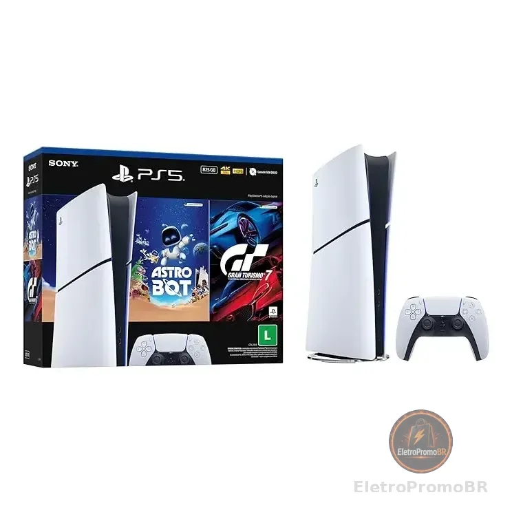 Console Playstation®5 Slim Digital - Pacote Astro Bot E Gran Turismo 7 - Branco