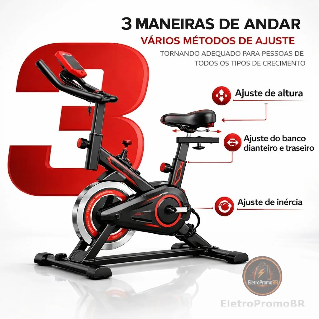 Bicicleta Bike Ergometrica Spinning Academia Fitness Profissional 120kg Roda Inércia 4Kg