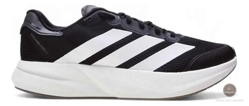 Tênis De Corrida Masculino Duramo Speed 2 adidas Preto E Cinza Liso 41 Br