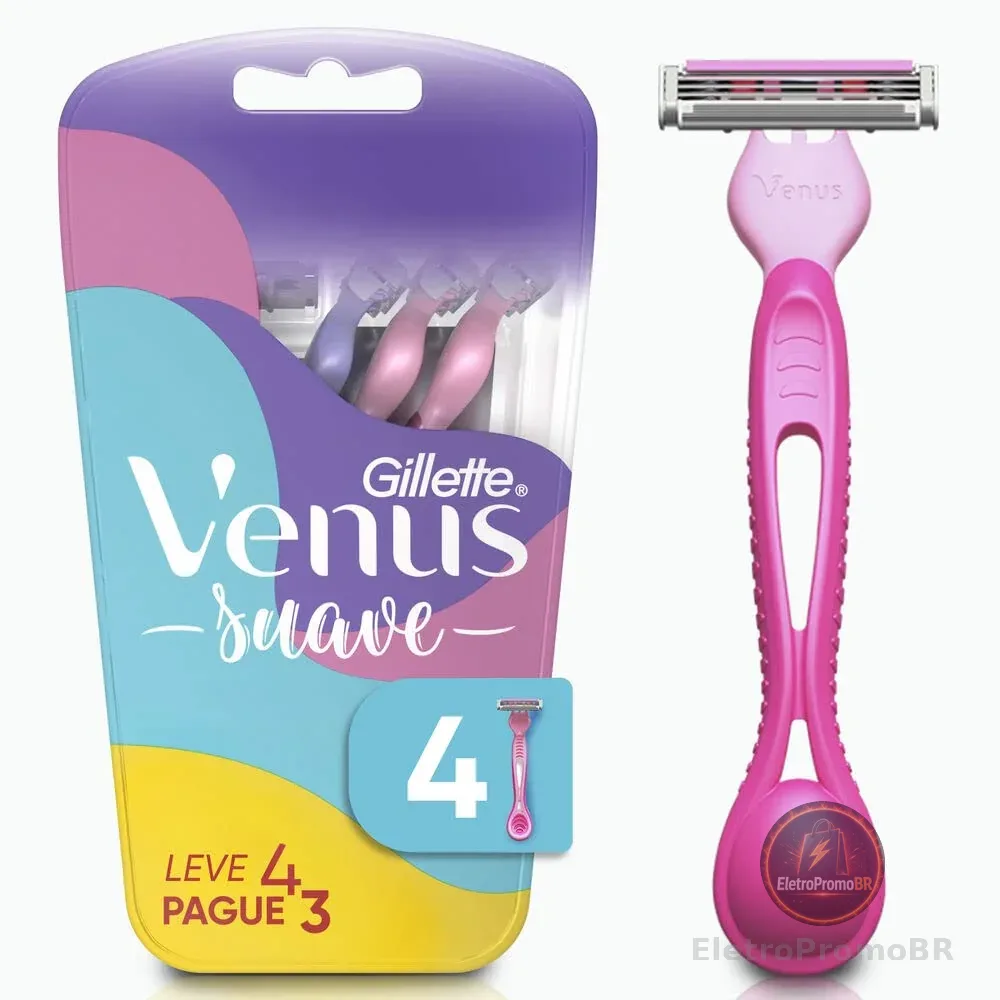 Gillette Venus Aparelho de Depilação Descartável Suave com Aloe, 4 Unidades