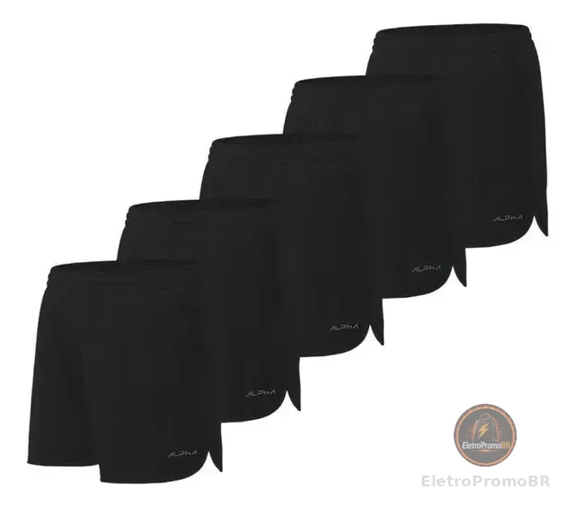 Kit 5 Shorts De Corrida Dry Alpha