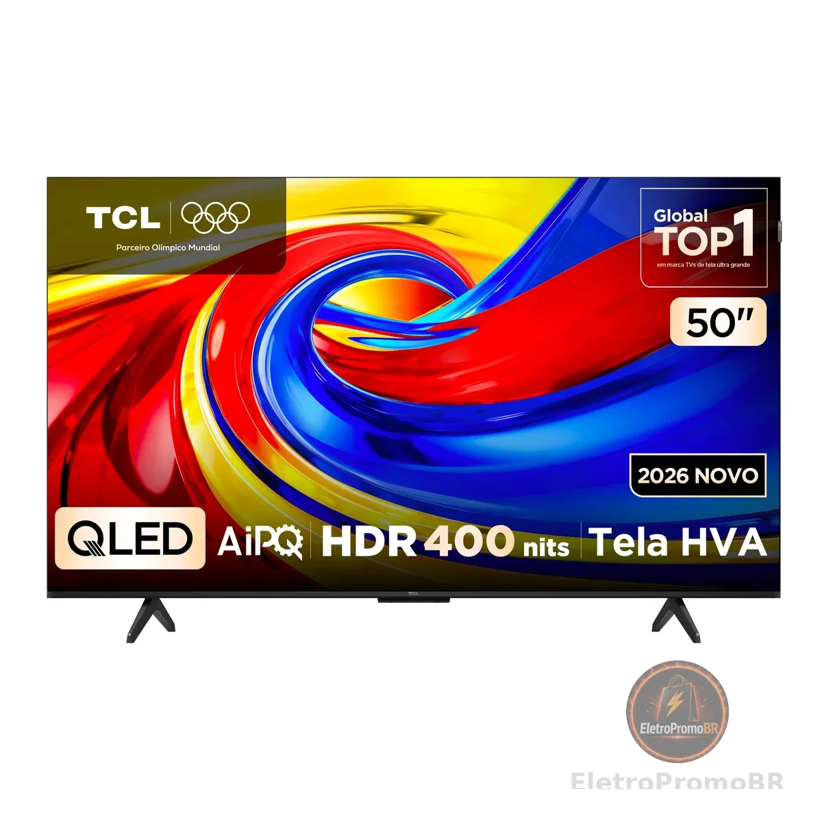 Smart TV TCL 50 Polegadas QLED 4K P7L WiFi Bluetooth Google TV HDR10+ 60 Hz AIPQ 50P7L