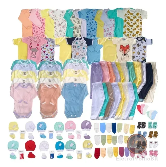 Kit 15 Peças Roupas Bebê Body Calça Touca Enxoval Completo