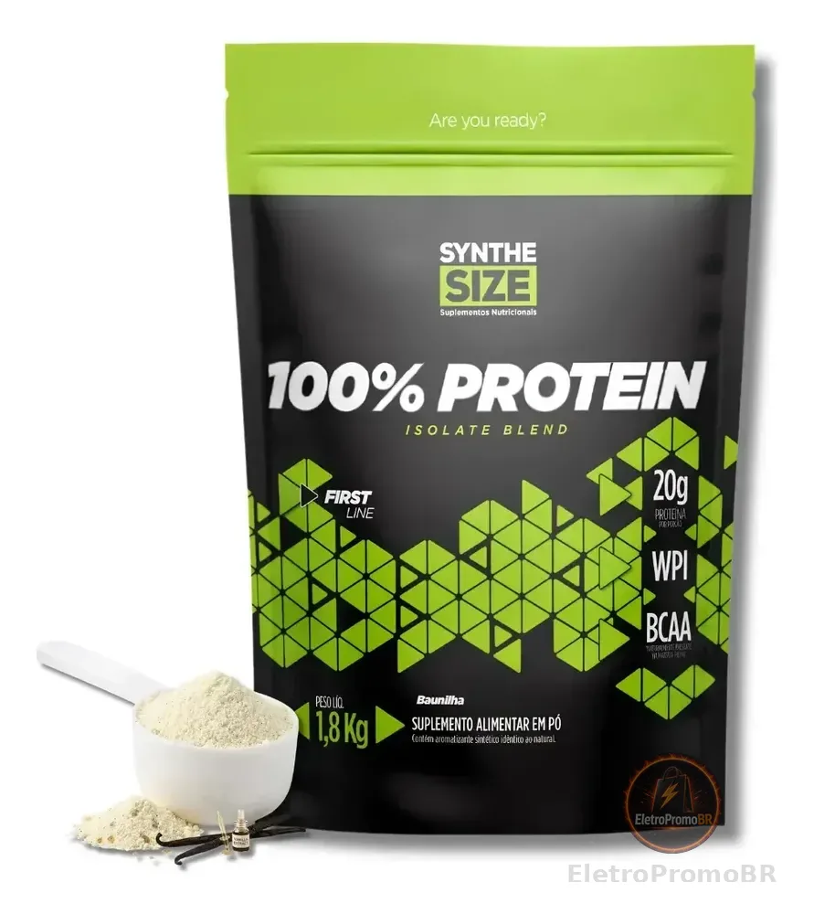Whey Synthesize 100% Protein Isolate Blend 1,8kg Baunilha Baunilha