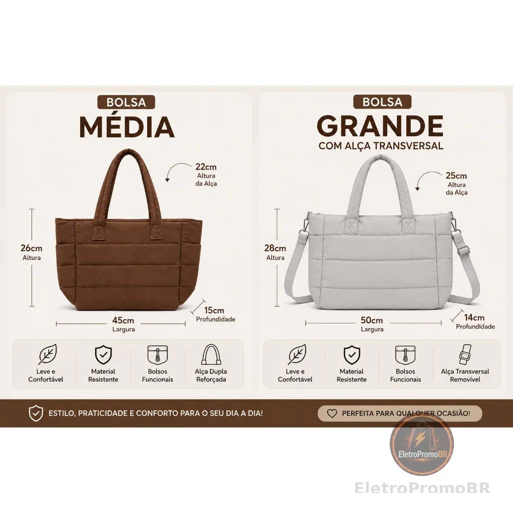 Bolsa Feminina de Ombro Média Universidade Lazer Casual Viagem Linda