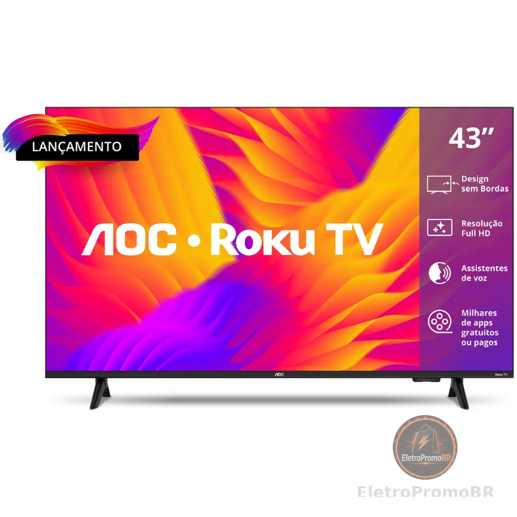 TV AOC 43 Full HD Roku TV WiFi Netflix YouTube - 43S5155/78G