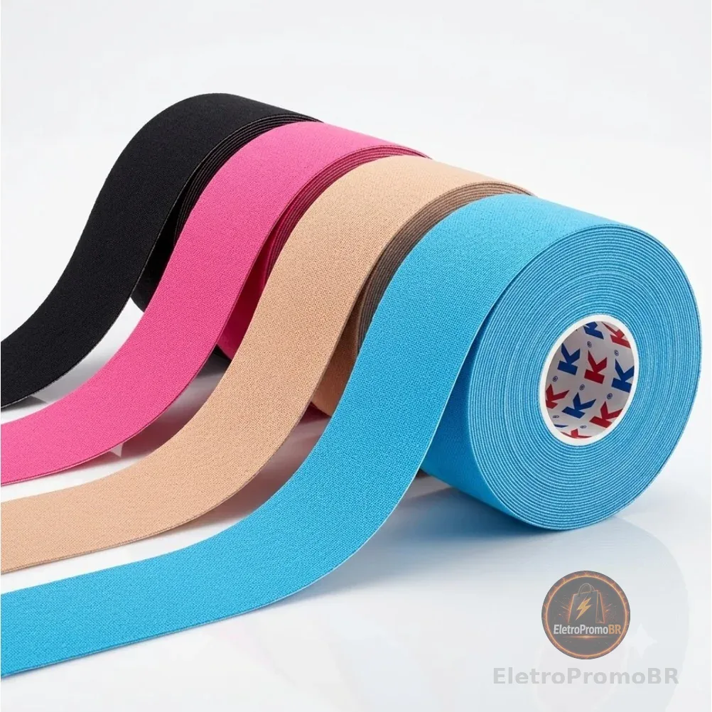 Bandagem Elástica 5Cm X 5M - Fita Kinesio Tape Fisioterapia