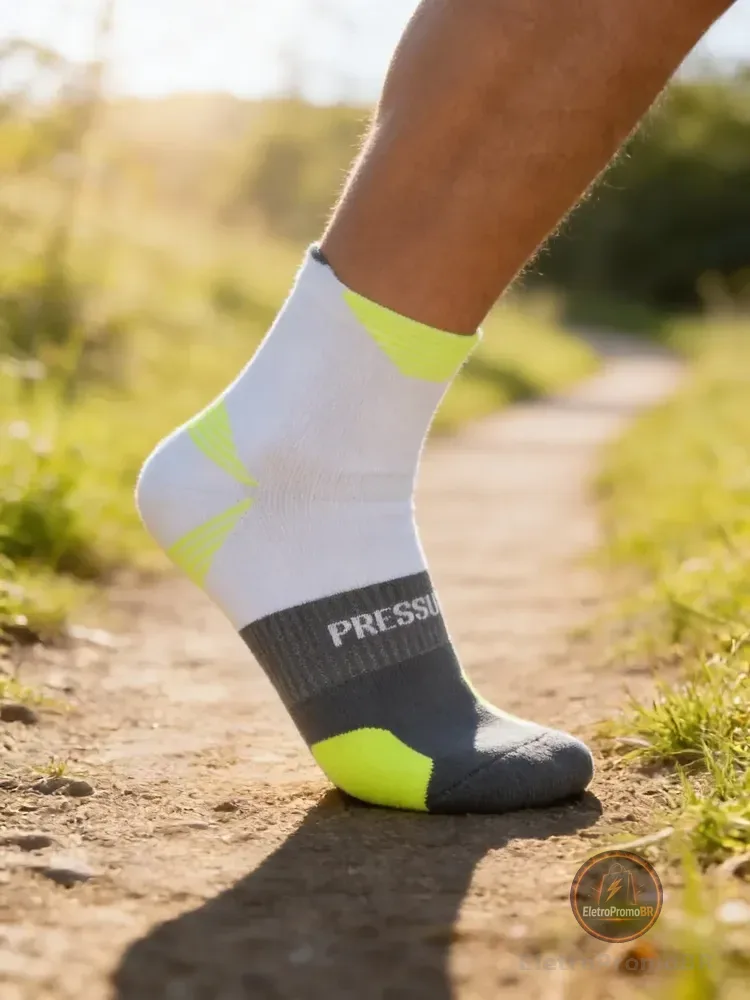 Meia Lupo Esportiva Profissional Dry Fit Alta Compressão Branco 37-40