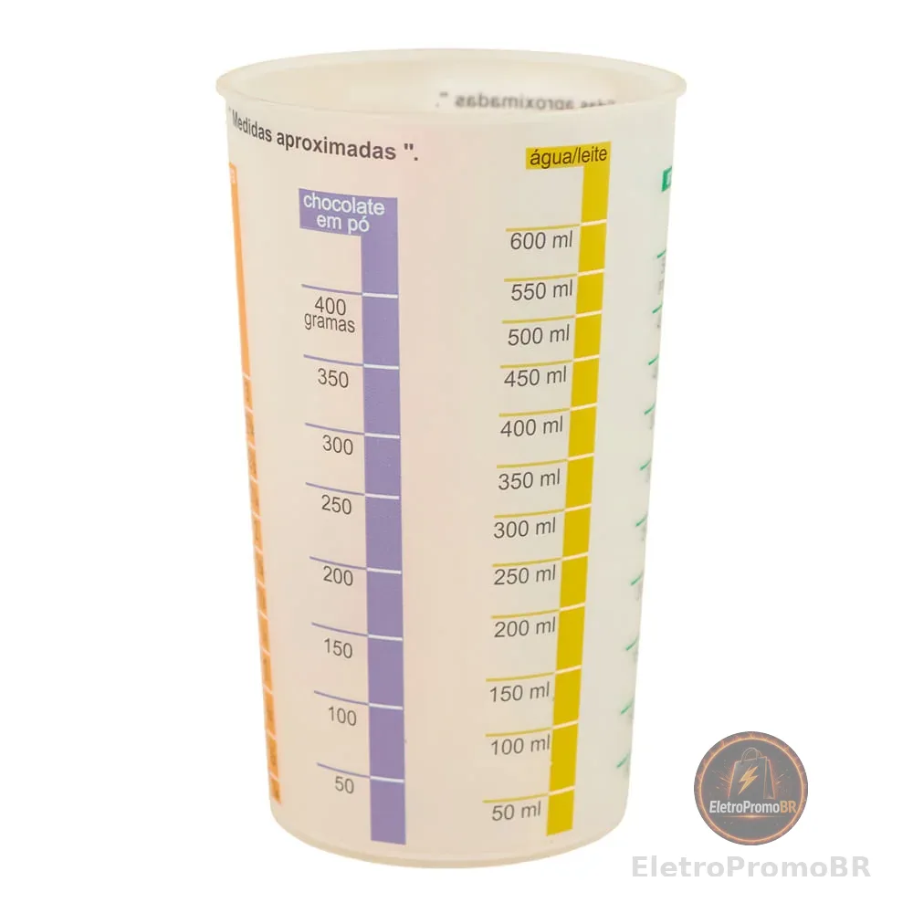 Copo Medidor São Bernardo em Plástico Transparente 600ml