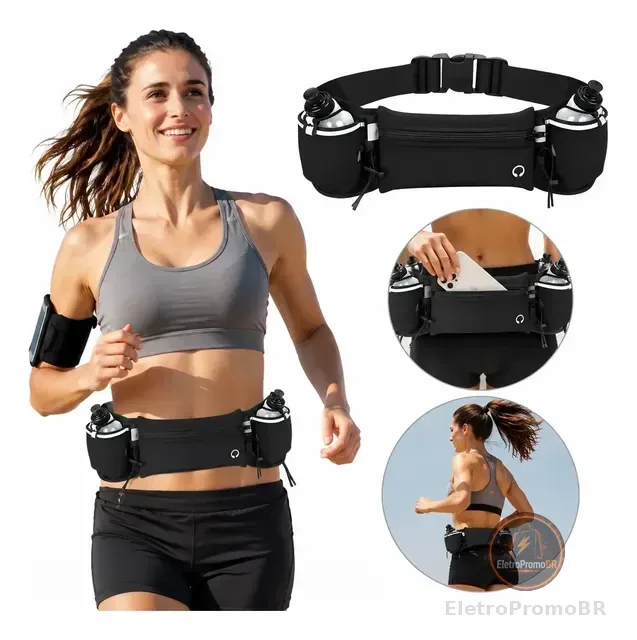 Cinto De Hidratação Com 2 Garrafas Para Corrida Esportivo