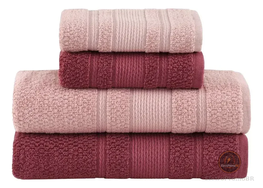 Jogo de Toalhas Buddemeyer Bella Extra Soft Banho Rosa/Rosa Claro 4 peças