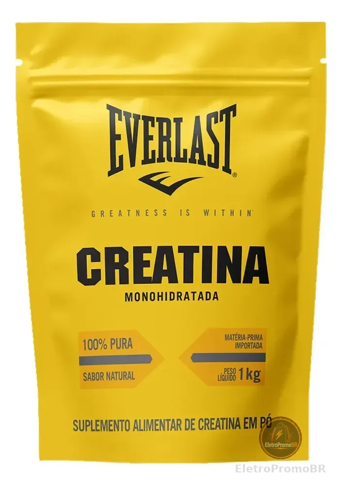 Creatina Monohidratada 1kg 100% Pura - Everlast