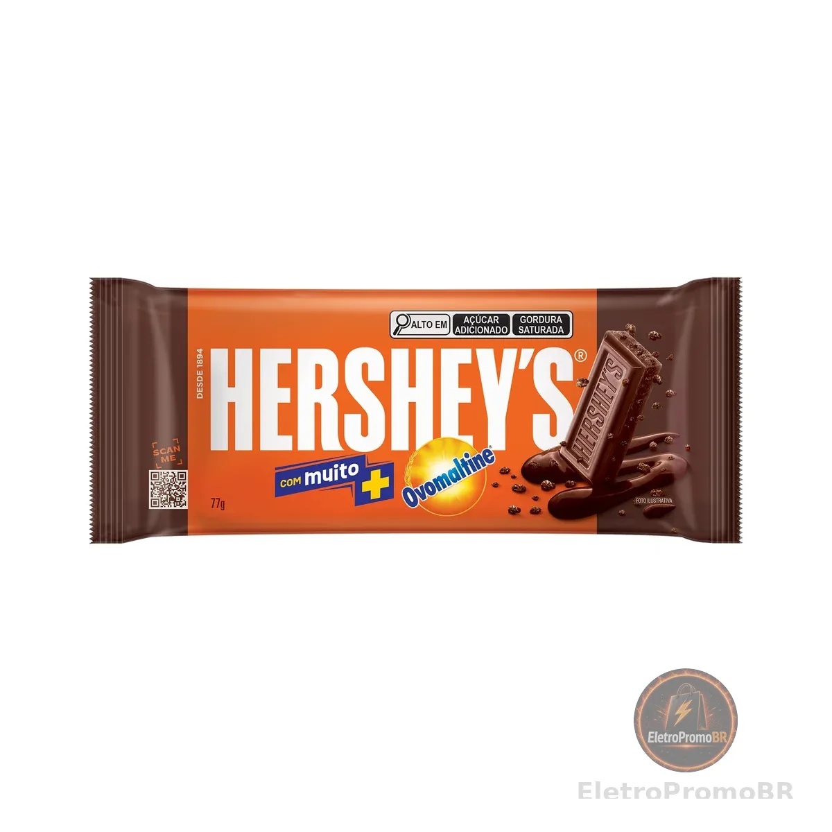 Hershey’s, Barra de Chocolate, Ovomaltine, 77 g