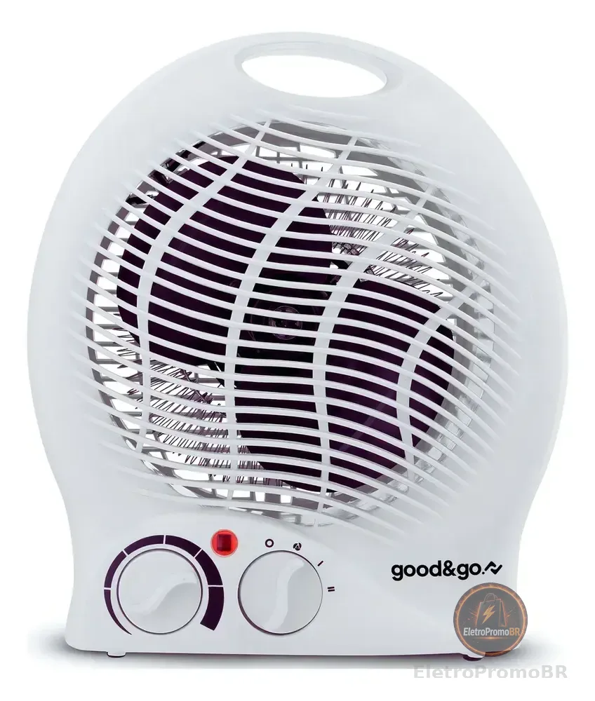 Aquecedor Caloventor Elétrico Good&Go GG-AQ01 2000W Portátil Com Termostato Branco