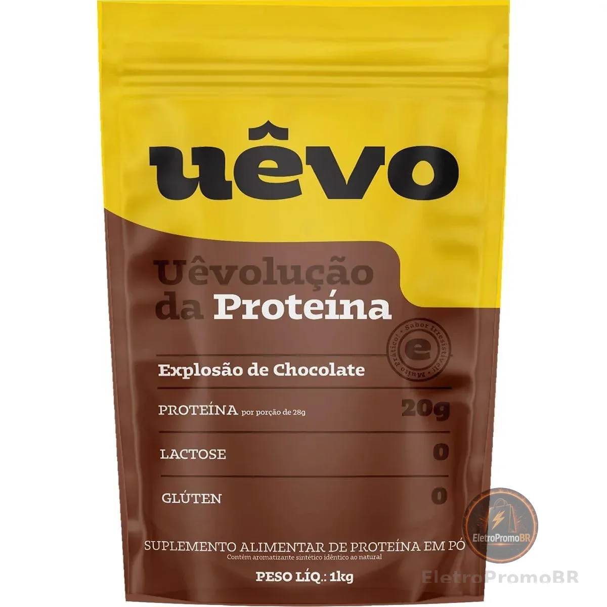 Proteina de Ovo em Pó - 1000g Refil Chocolate - Uêvo