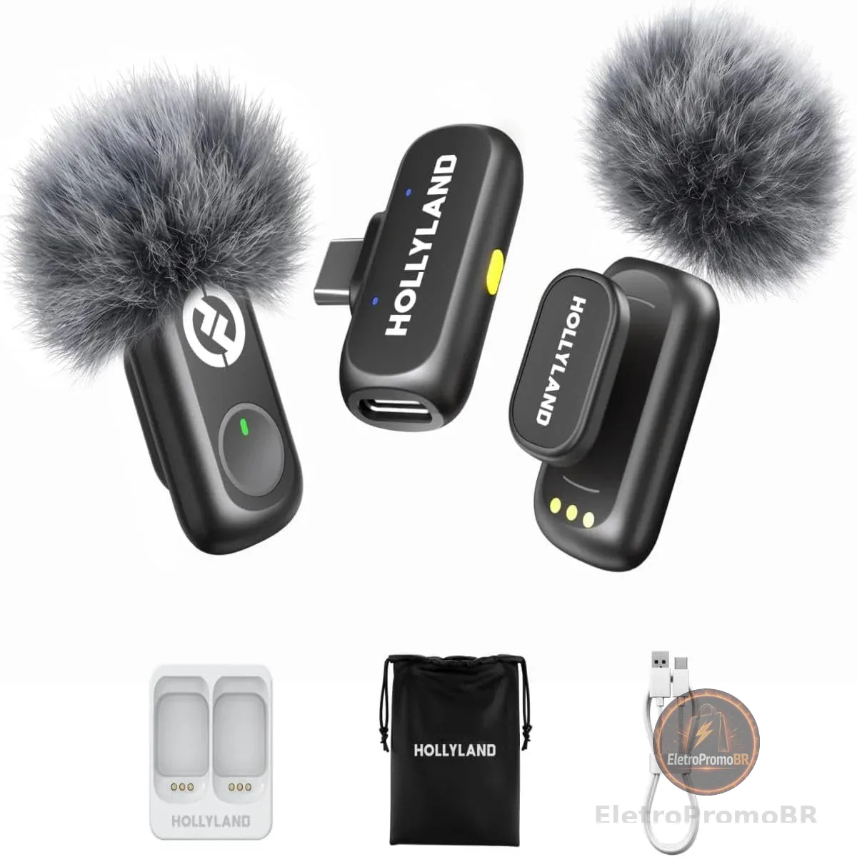 Hollyland LARK A1 Mini Duo USB-C – Microfone Sem Fio Mini