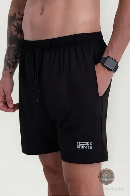 Bermuda Elastic Academia Masculina Rock Saints