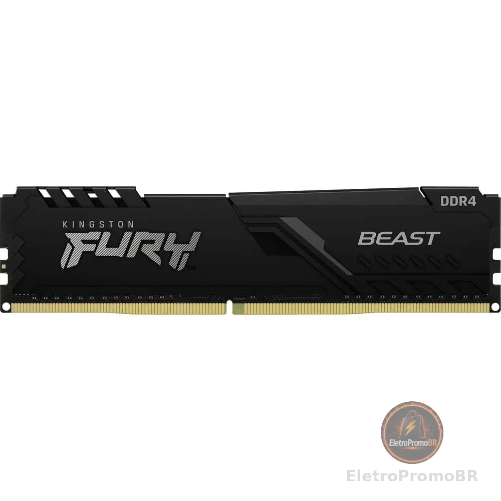 MEMÓRIA KINGSTON FURY BEAST DIMM DDR4 8GB 3200 MHZ KF432C16BB/8 1,35V 1Rx* 288 pinos Desktop Gamer