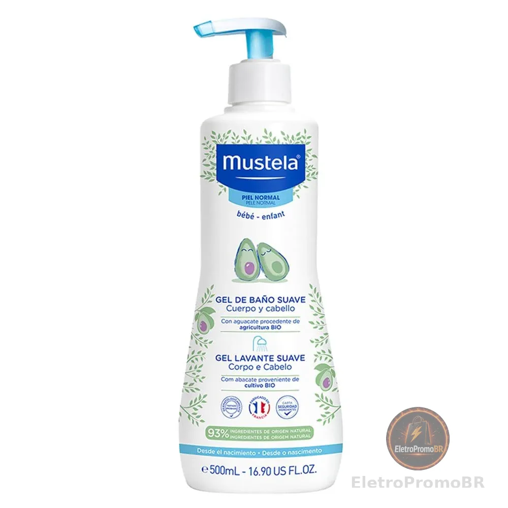 Mustela Gel Lavante Suave 500ml Sabonete Líquido Corpo e Cabelo Infantil