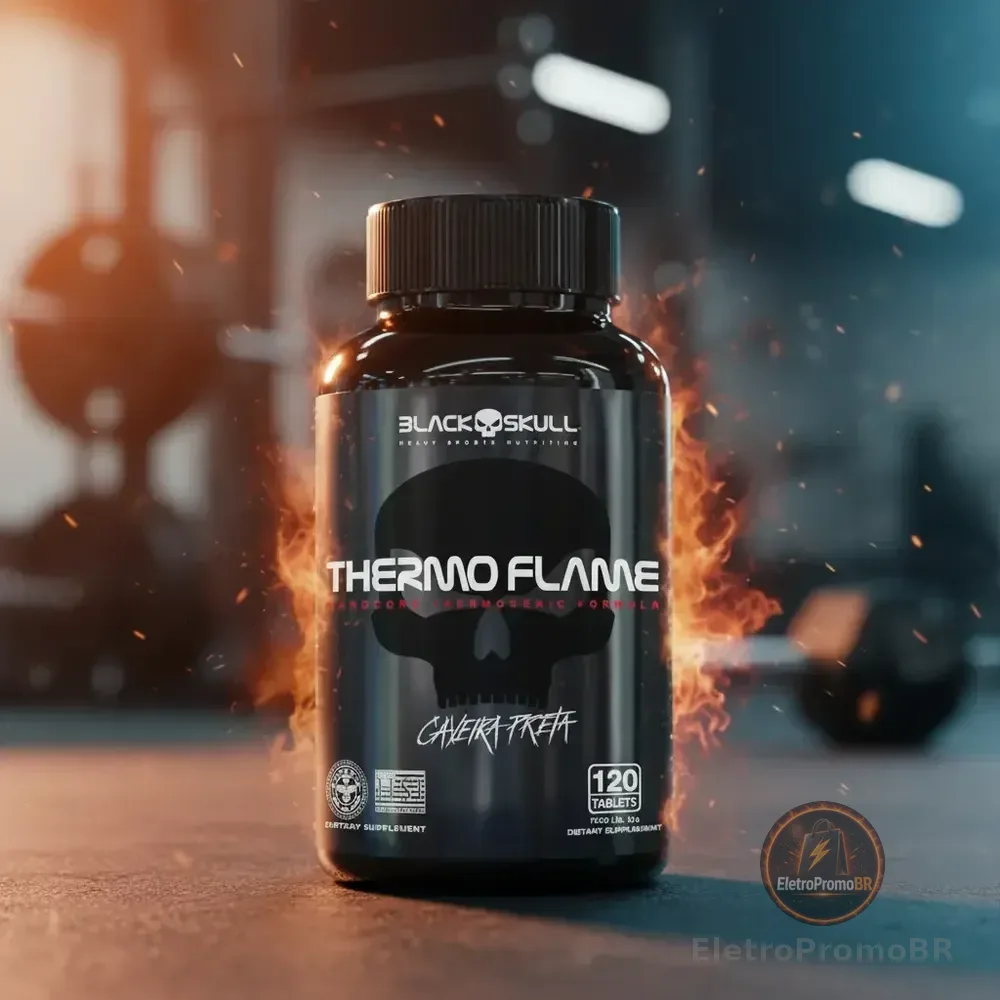 Thermo Flame Termogênico Black Skull - 120 Tabletes Sem Sabor