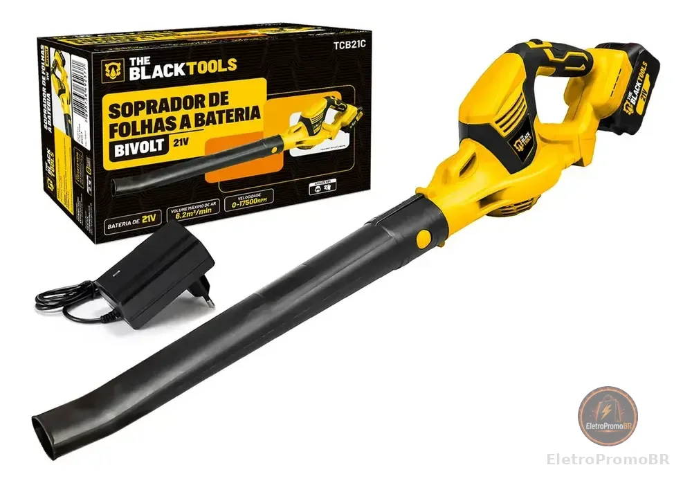 Soprador de folhas a bateria elétrico cor amarelo tcb21c The Black Tools