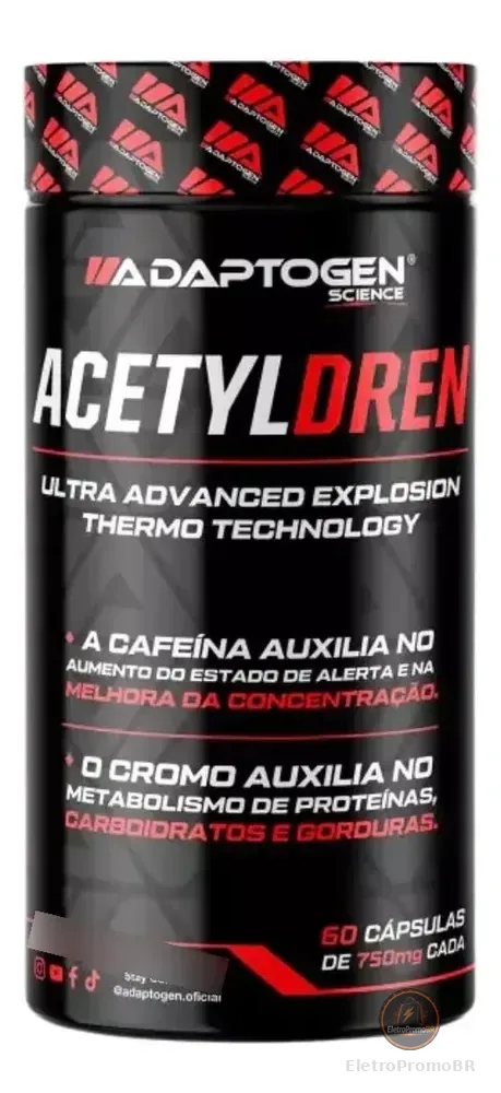Termogênico 60 Cápsulas Acetyldren Adaptogen