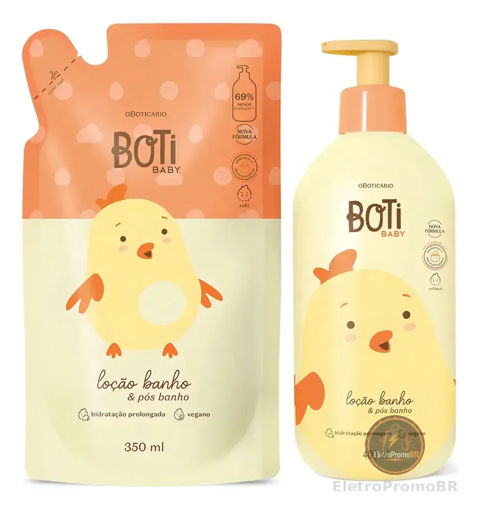 Combo Boti Baby: Loção Banho 400ml + Refil 350ml