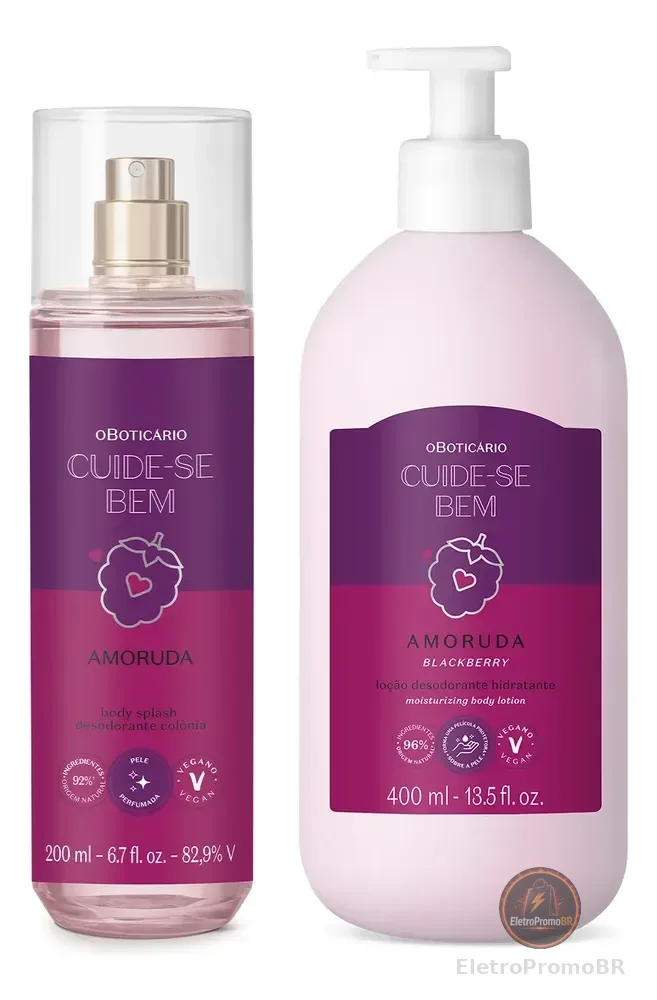 Combo Cuide-se Bem Amoruda: Body Splash 200ml + Loção Corporal 400ml