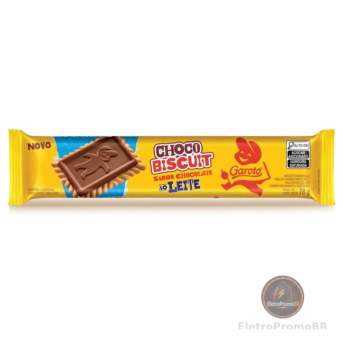 Biscoito com Chocolate Chocobiscuit GAROTO ao Leite 78g