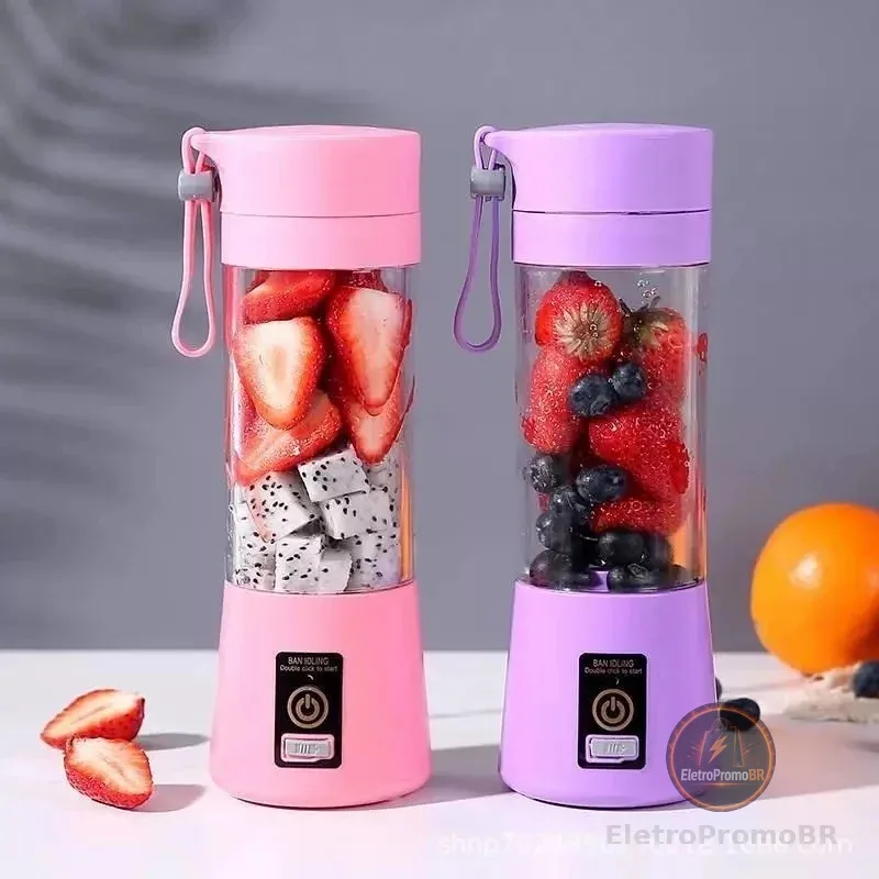 Mini Liquidificador Portátil Shake 6 Laminas + Cabo USB-SE3095