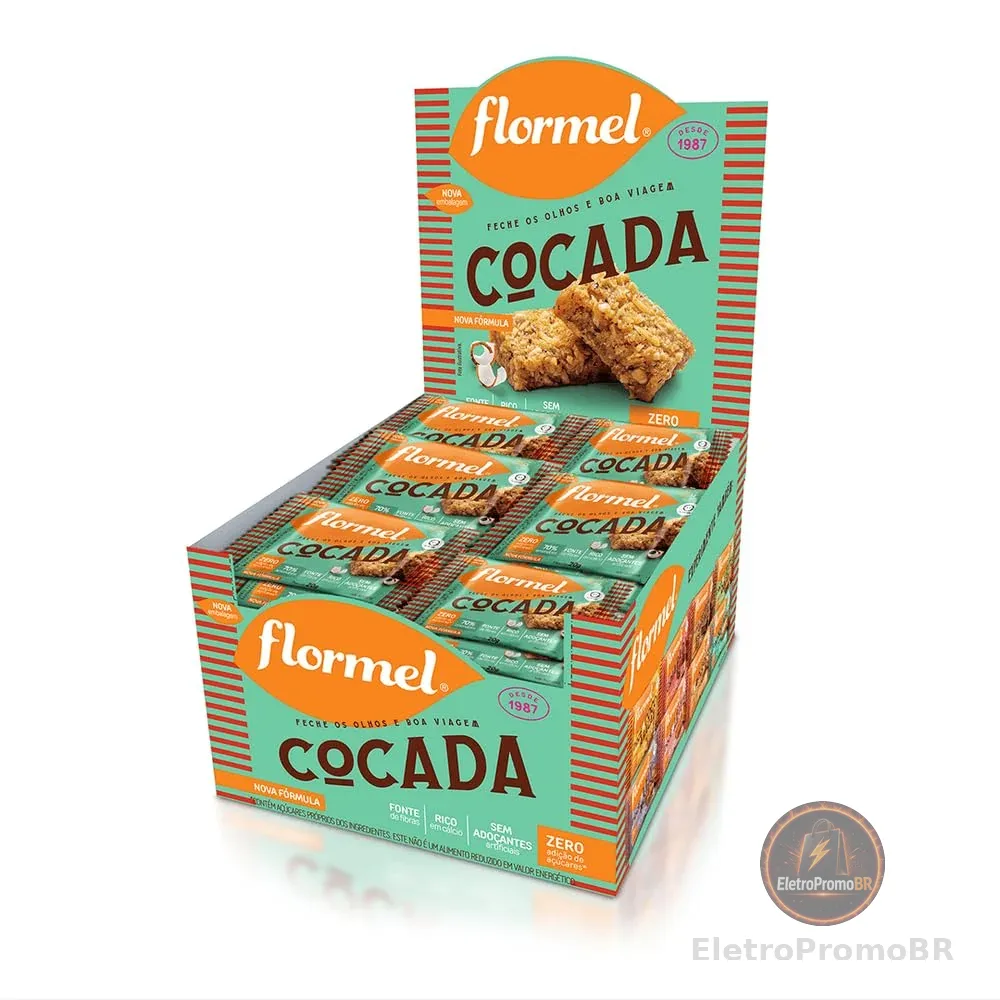 Cocada FLORMEL Zero Açúcar- Caixa com 24 Unidades