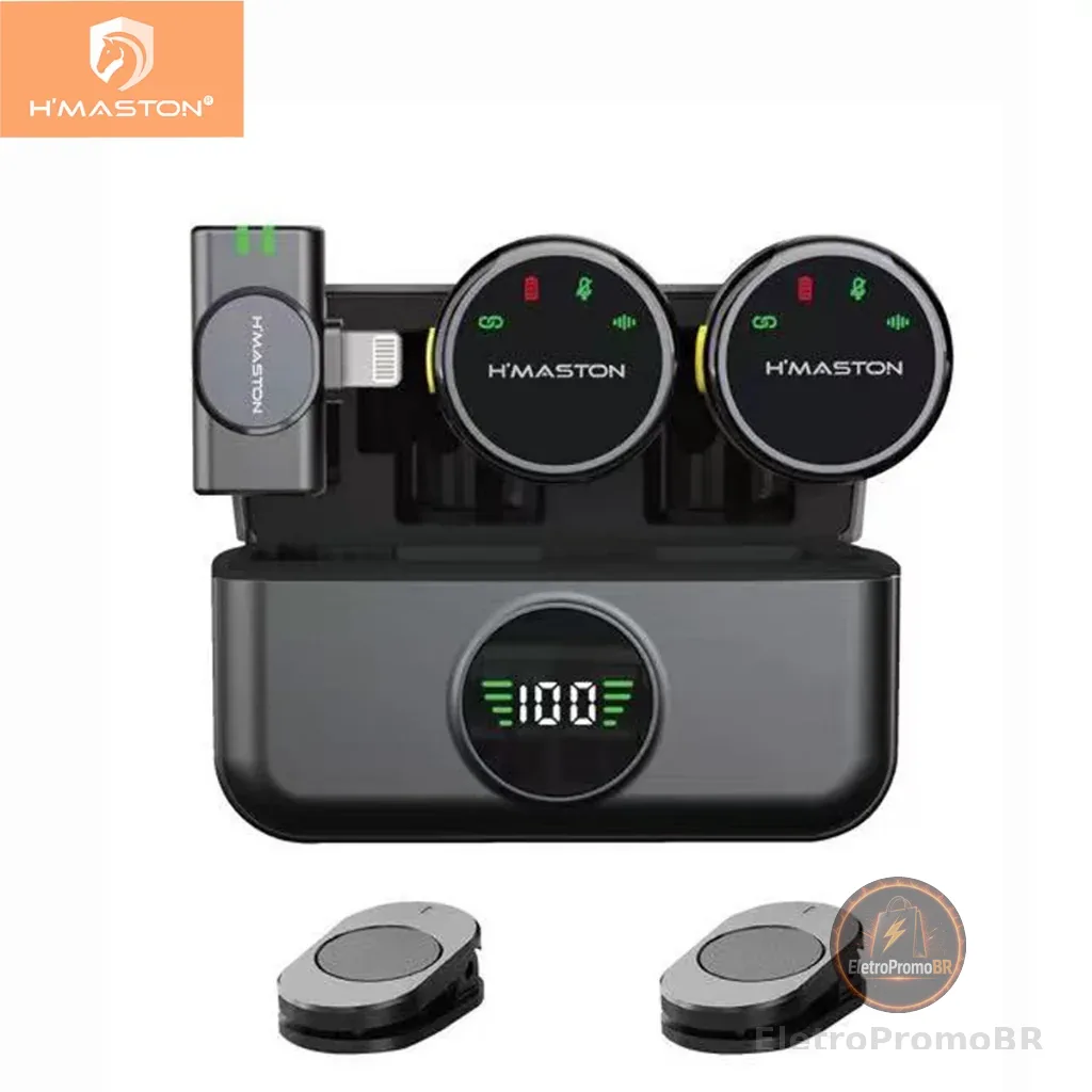 H'maston MK18/19 Microfone De Lapela Profissional Sem fio Magnético Redução de Ruído