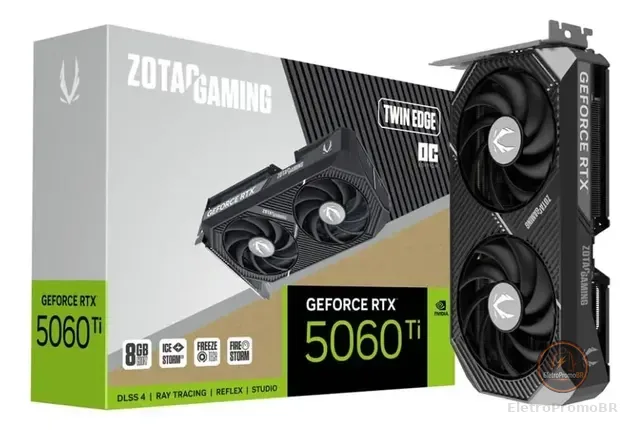 Placa De Vídeo Nvidia Geforce Zotac Gaming Rtx5060ti 8gb Oc