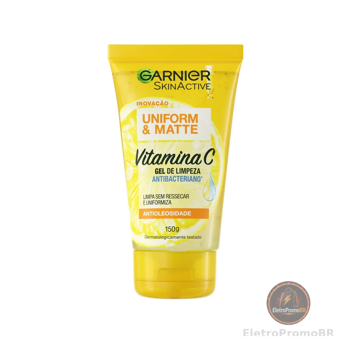 Garnier Express Aclara Gel de Limpeza Facial Hidratante, Ação Antibacteriana e Antimanchas que Controla a Oleosidade com Vitamina C e Pantenol para Pele Oleosa, 150ml