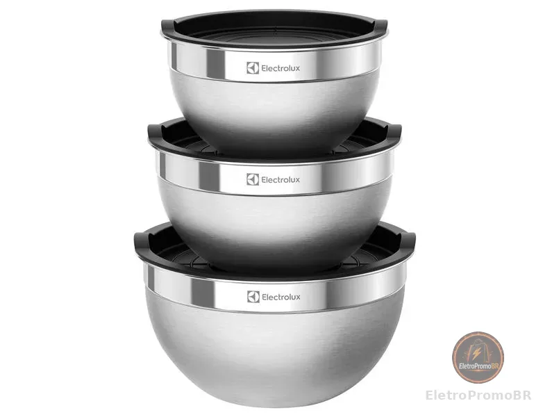 Conjunto de Bowls e Medidores de Inox 3 Peças Electrolux Multiuso 41049099