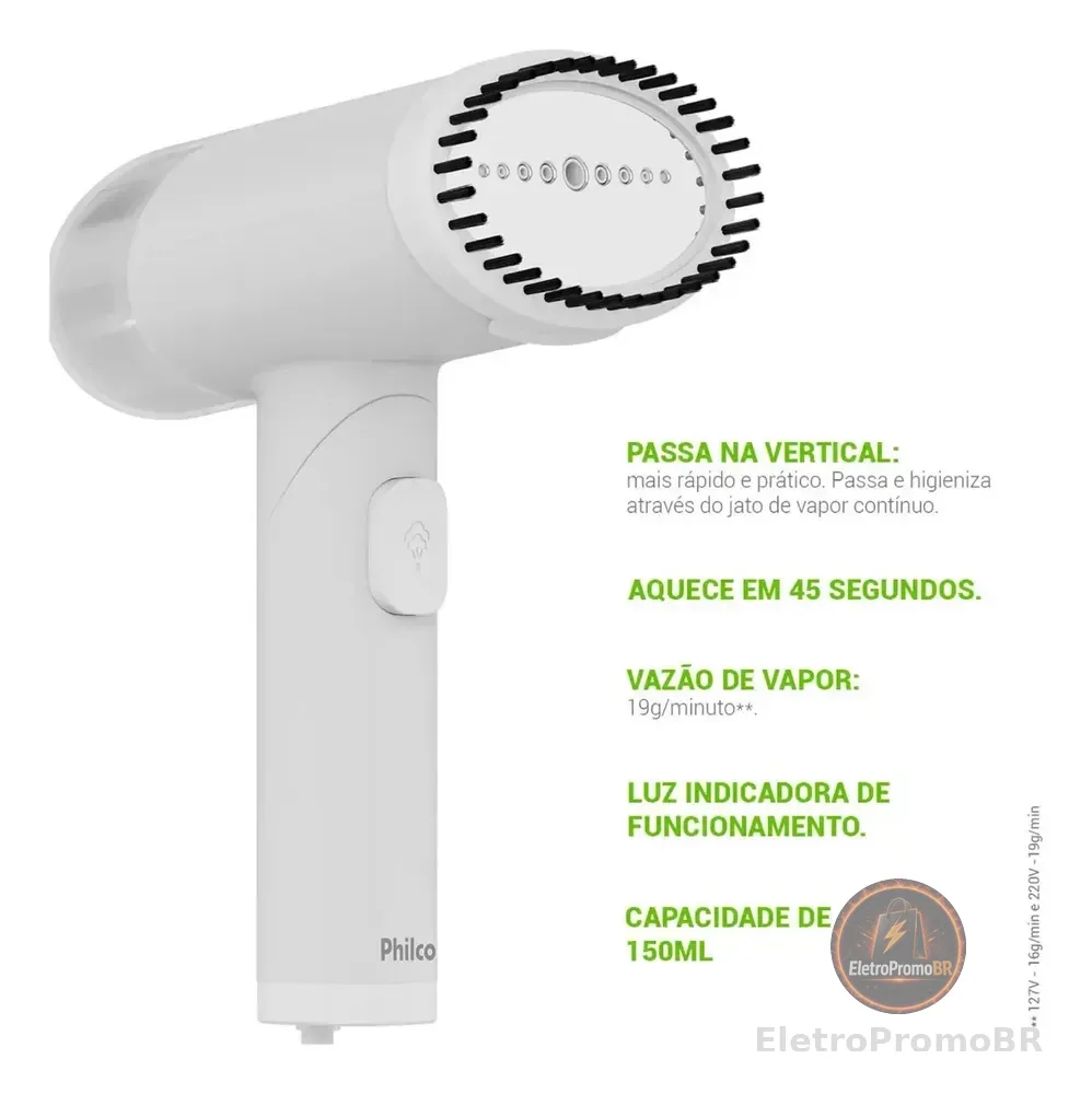 Passadeira A Vapor Dobrável Philco 150ml 1250w Pvp06a Bivolt Branco