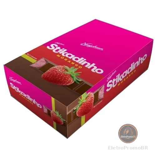 Chocolate Stikadinho Morango Neugebauer Chocolates 12g- 32un