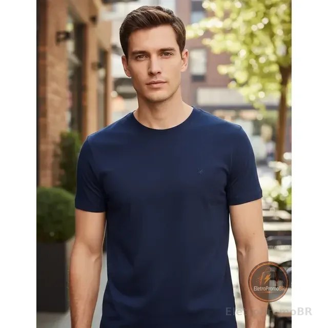 Camiseta Masculina Básica Slim Algodão - Várias Cores Ogochi
