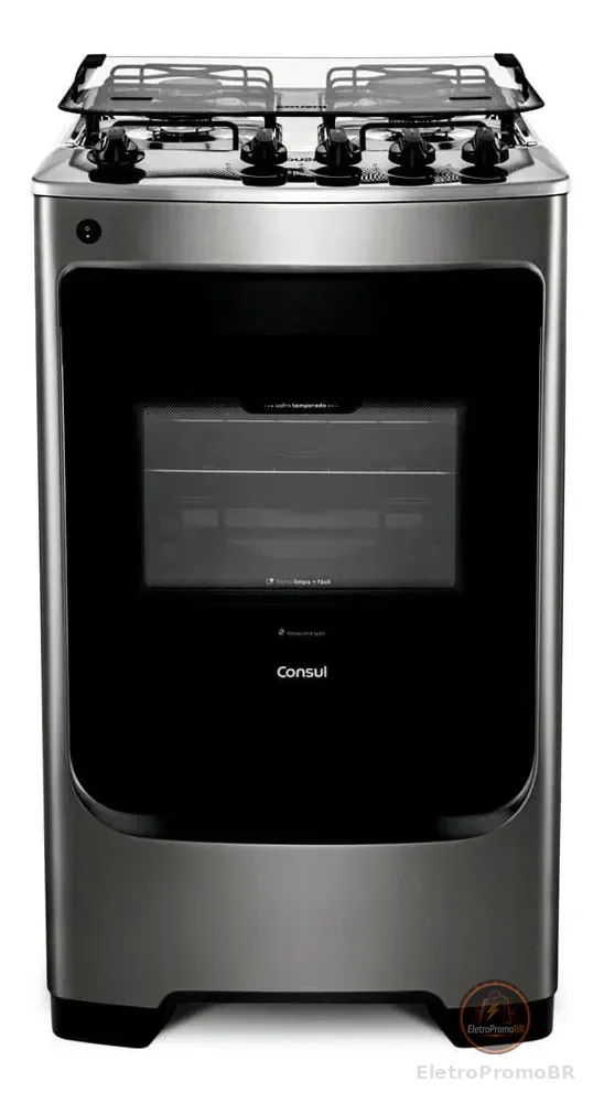 Fogão Consul Cf04nar 4 Bocas Acendimento Aut Inox
