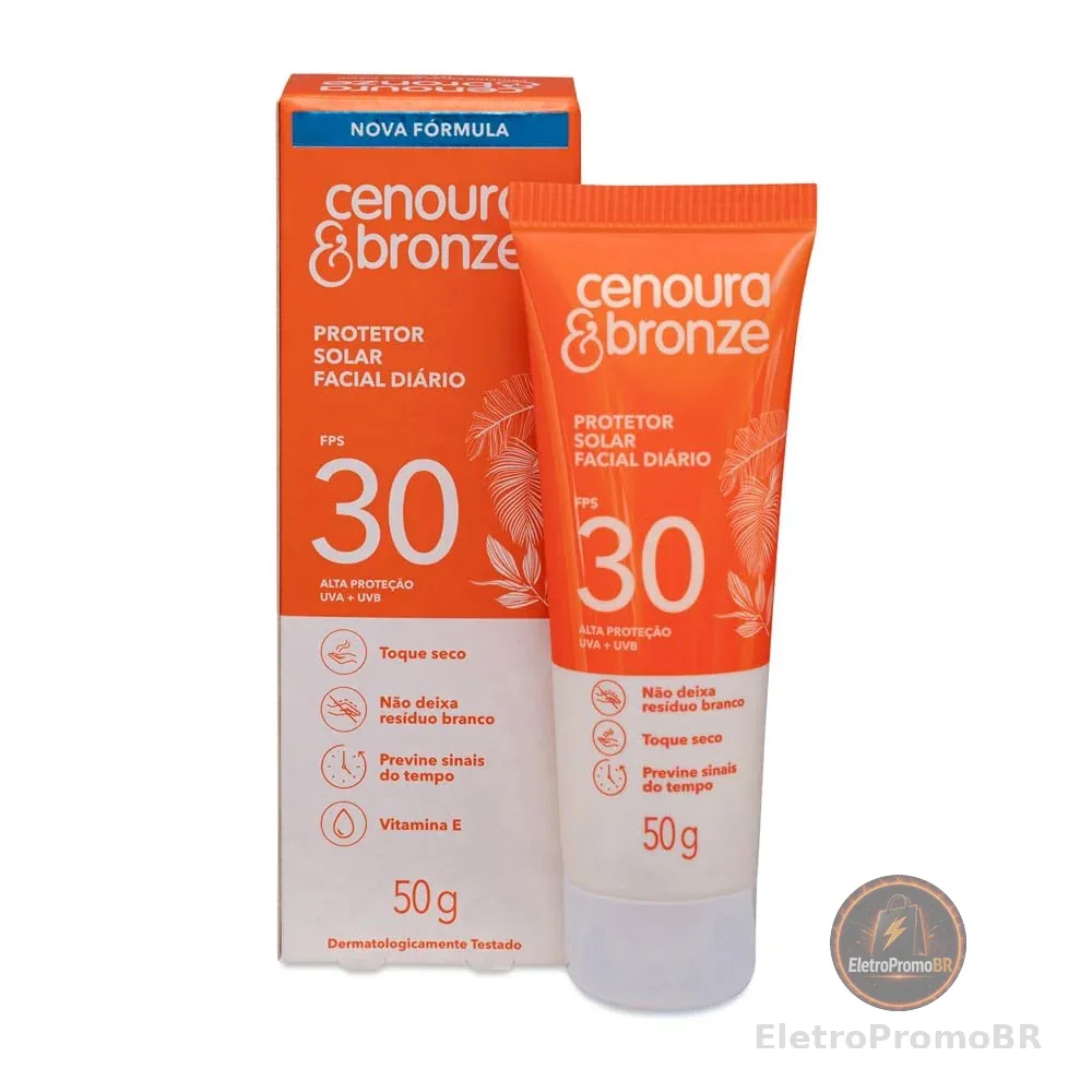 Protetor Solar Facial Diário FPS 30 Cenoura & Bronze 50g