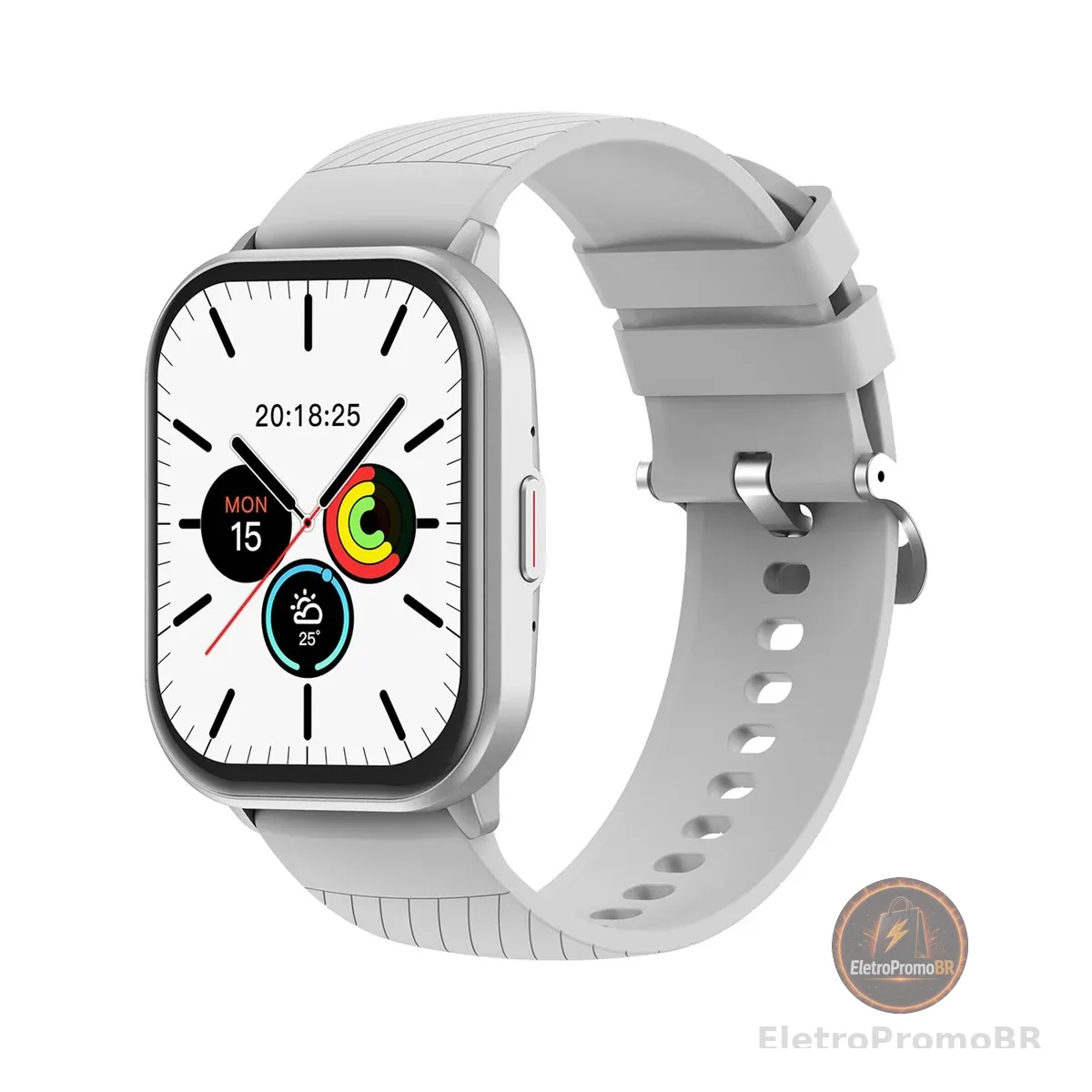Relógio Digital Feminino Masculino Smartwatch Inteligente Bluetooth, Full Touch a Prova d 'água IP68 com 120+ Modos de Exercício e Esporte, Cinza